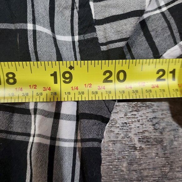 Abercrombie Fitch Women XS Black White Plaid Long Sleeve Button Shirt Western - Picture 5 of 9